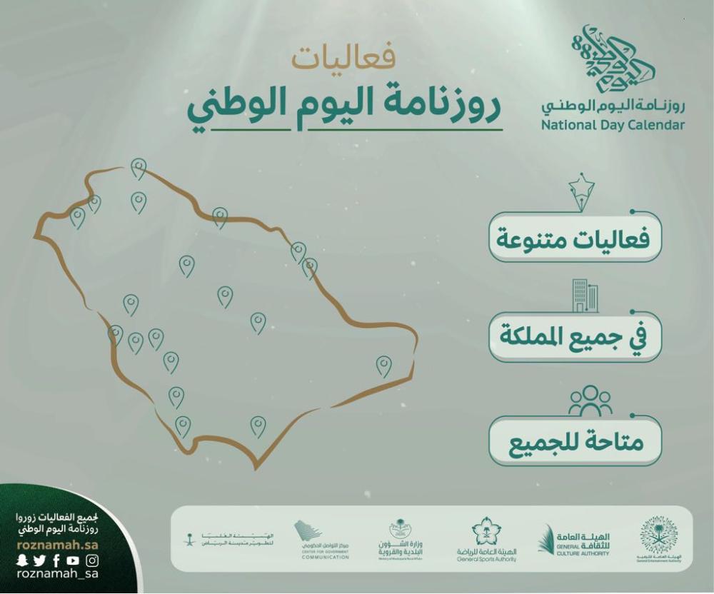 المملكة تستعد للاحتفال بفعاليات متنوعة لمختلف الهيئات في يوم الوطن
