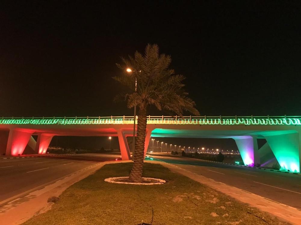 بالصور.. الشرقية تتزين بألوان الإمارات