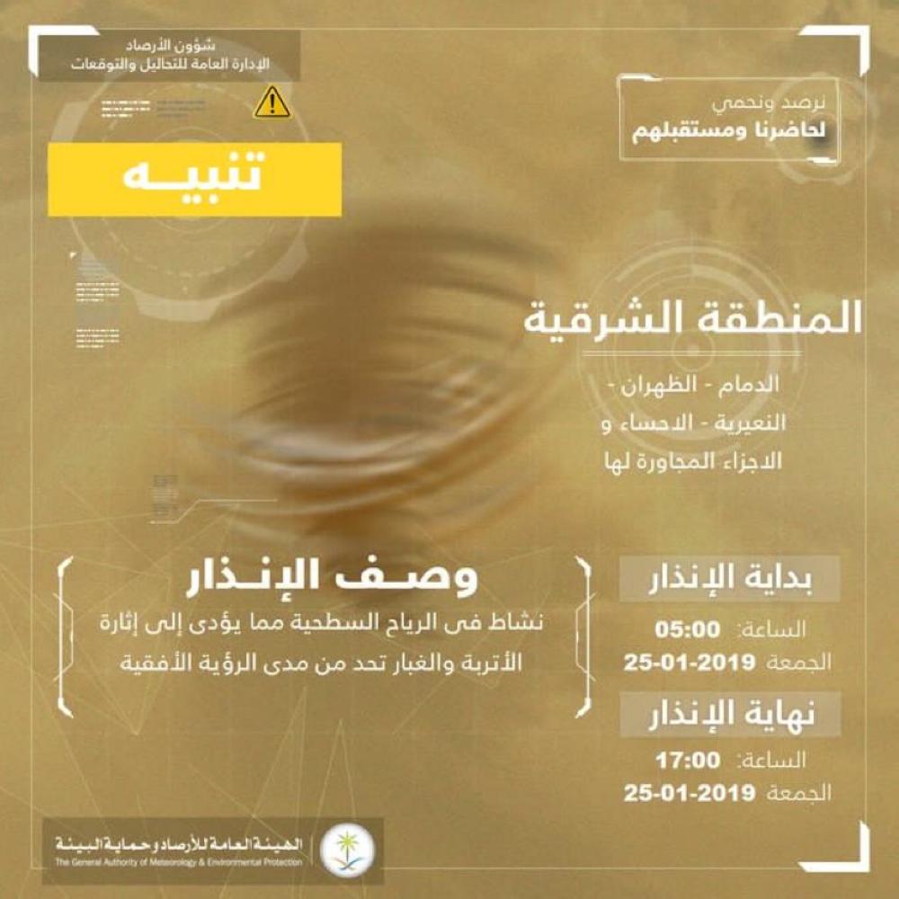 أتربة وغبار.. «الأرصاد» تكشف طقس الشرقية اليوم