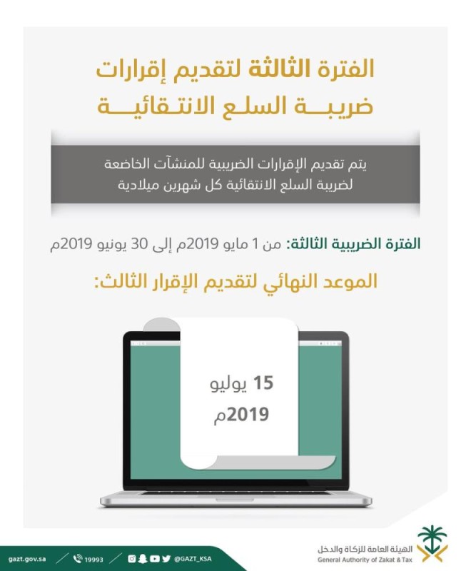 15 يوليو آخر موعد لتقديم منتجي السلع الإقرارات الضريبية