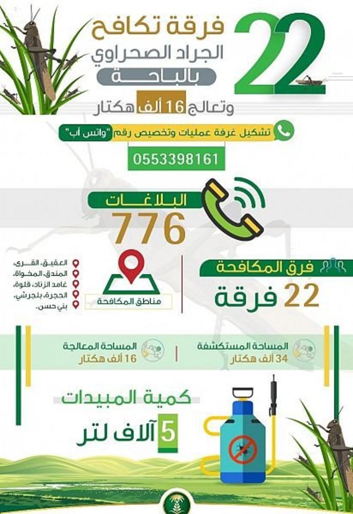 مكافحة الجراد الصحراوي في 16 ألف هكتار بالباحة