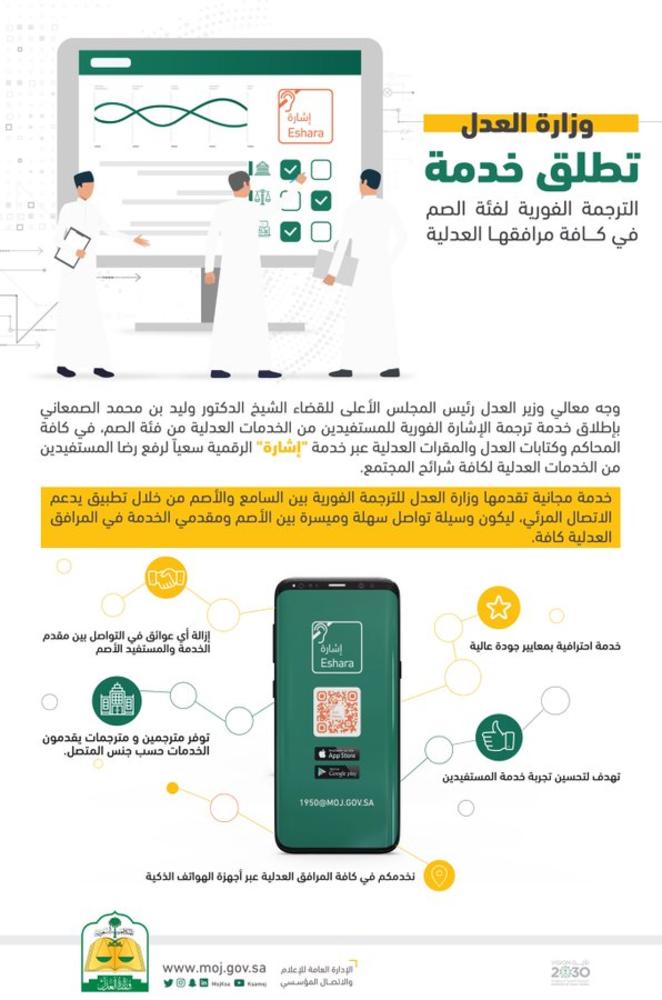 إطلاق خدمة الترجمة الفورية للصم في المرافق العدلية