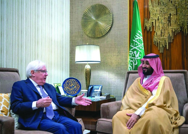 ولي العهد يبحث مستجدات الساحة اليمنية مع المبعوث الأممي