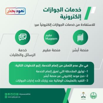 «الجوازات» تحث على أخذ مواعيد إلكترونية مسبقة 