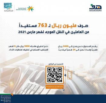 "هدف": صرف مليون ريال لـ 763 مستفيداً من العاملين في النقل الموجه لشهر مارس