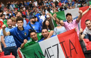 اجواء احتفالية تسبق نهائي يورو 2020
