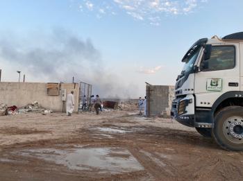 حريق في أحواش السكراب والتشليح بحفر الباطن