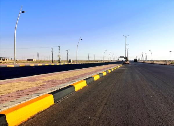 طلاء الأرصفة وأكتاف الطريق بمداخل النعيرية