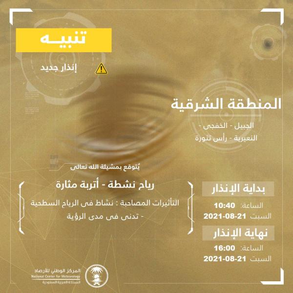 رياح وأتربة على الشرقية حتى الرابعة عصرًا