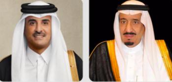 أمير قطر يعرب عن الشكر لخادم الحرمين وولي العهد