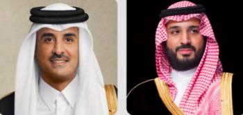 أمير قطر يعرب عن الشكر لخادم الحرمين وولي العهد