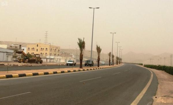 الأرصاد: استمرار الرياح والأتربة على المدينة حتى الثامنة 