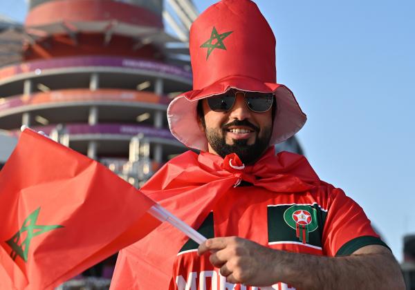 مباراة المغرب وكرواتيا.. أجواء جماهيرية رائعة في مدرجات استاد خليفة الدولي