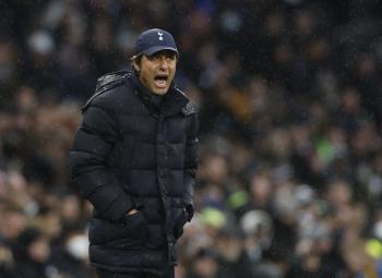 Soccer Football - Premier League - Tottenham Hotspur v Wolverhampton Wanderers - Tottenham Hotspur Stadium, London, Britain - February 13, 2022
Tottenham Hotspur manager Antonio Conte Action Images via Reuters/Peter Cziborra EDITORIAL USE ONLY. No use with unauthorized audio, video, data, fixture lists, club/league logos or 'live' services. Online in-match use limited to 75 images, no video emulation. No use in betting, games or single club	/league/player publications. Please contact your account representative for further details.