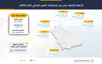 مستحقات الدفعة الرابعة عشر لمزارعي القمح المحلي - اليوم 