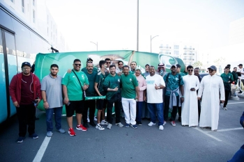 صور .. بأعداد كبيرة.. مؤازرة الجماهير لـ الأخضر أمام عمان