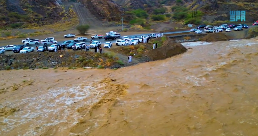 الطائف.. الدفاع المدني ينقذ 5 أشخاص احتجزوا في سيل داخل مركبة