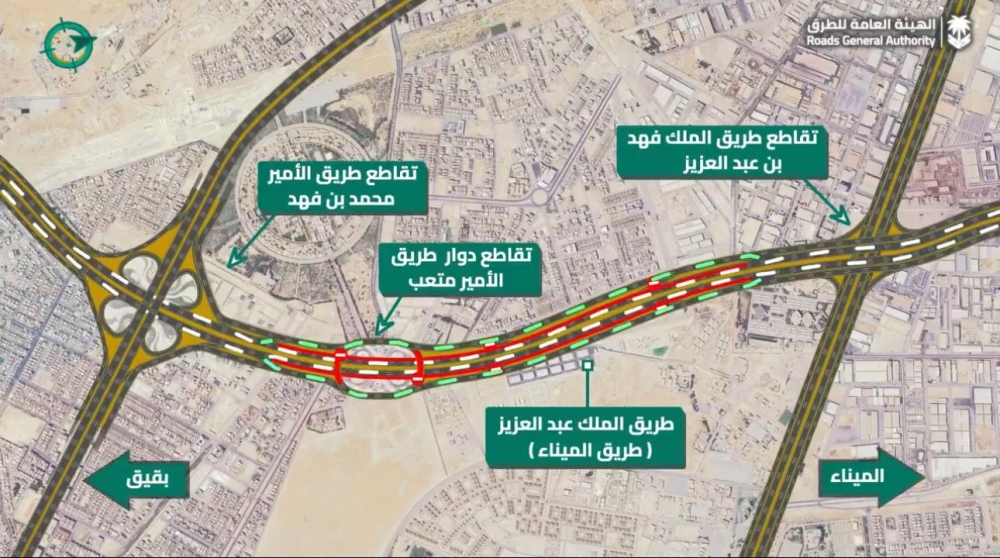 شاهد.. تحويل حركة الشاحنات بطريق ميناء الدمام إلى طرق الخدمة