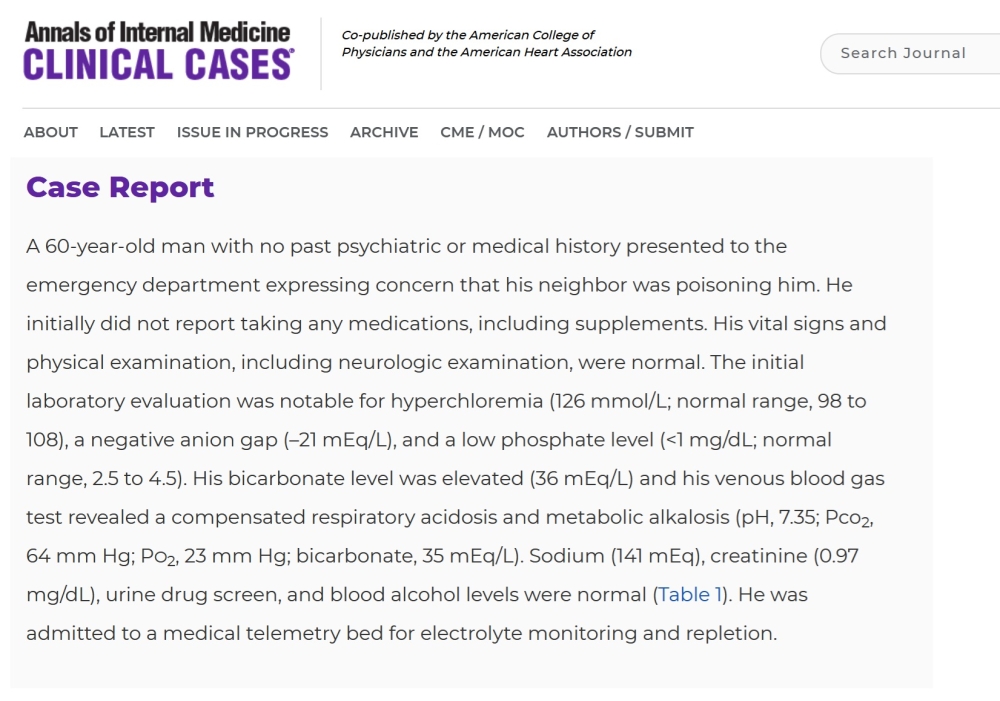 ضوئية لما نشرته دورية Annals of Internal Medicine - اليوم