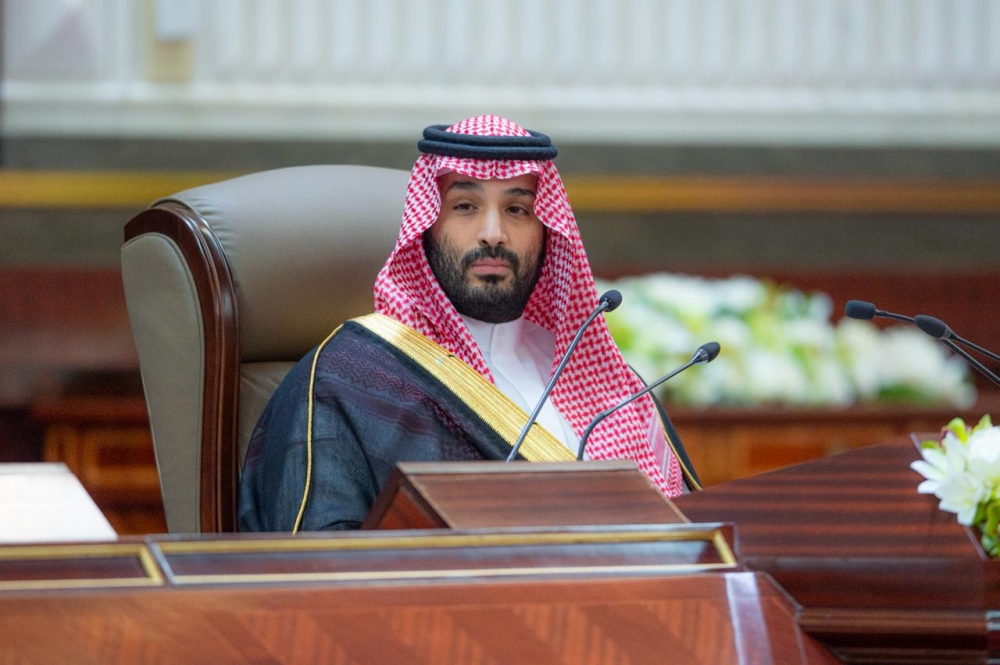سمو ولي العهد خلال إلقاء لخطاب الملكي السنوي في مجلس الشورى