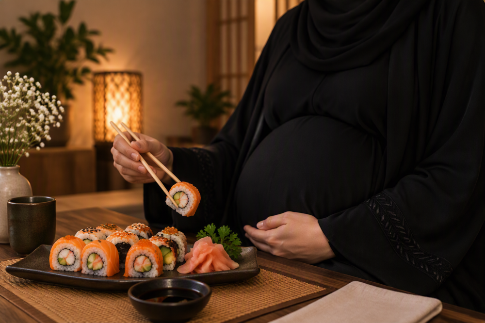 السوشي أثناء الحمل.. متى يكون آمناً ومتى يهدد الجنين؟