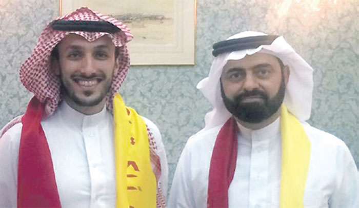 البسام لدى حضوره مباراة القادسية والفيصلي 