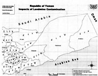  خارطة تبين مواقع الالغام المزروعة